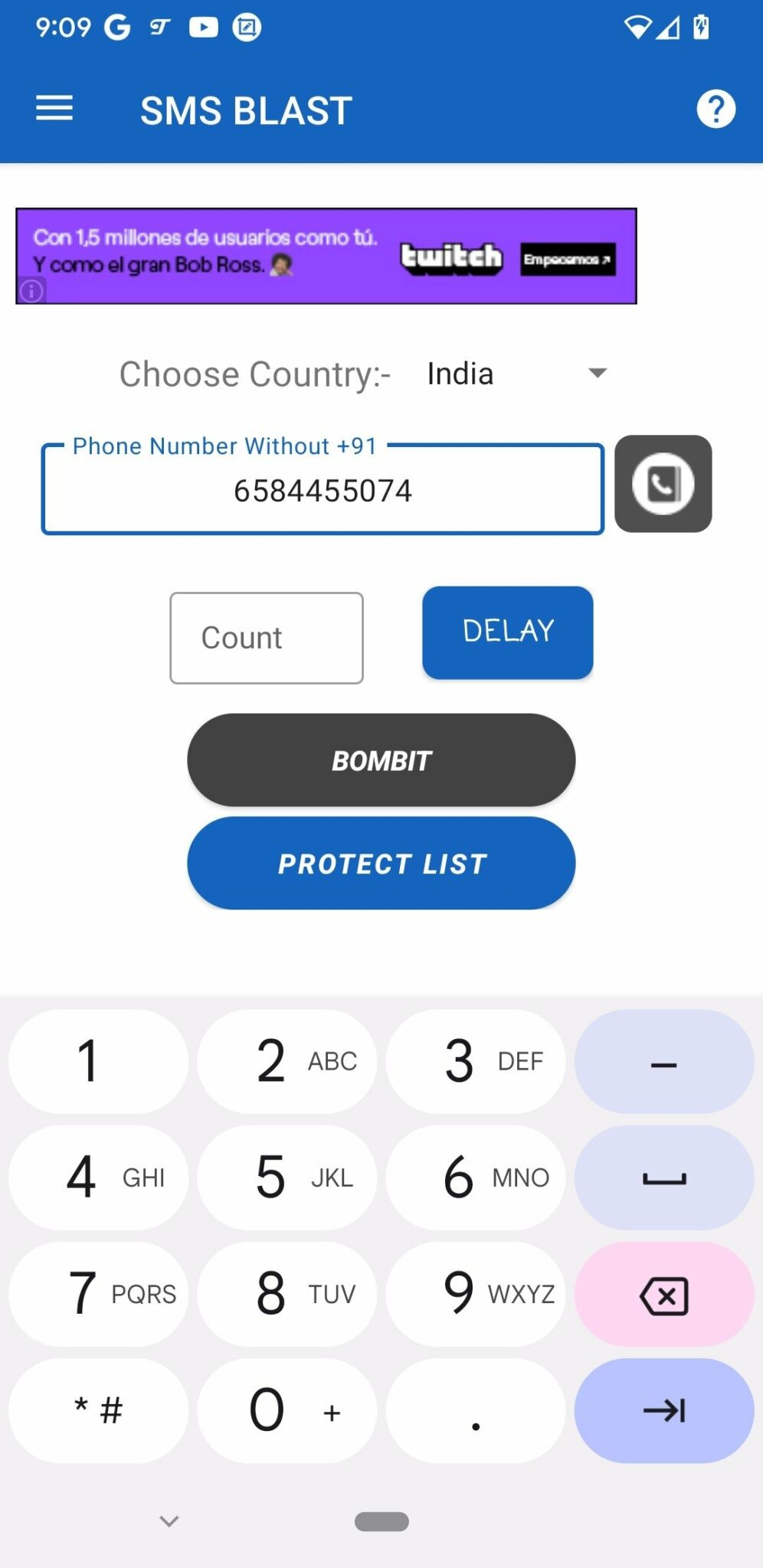 BombitUP #1 SMS CALL Bomber App (Online Download) BombitUP #1 SMS CALL Bomber App (Online Download)